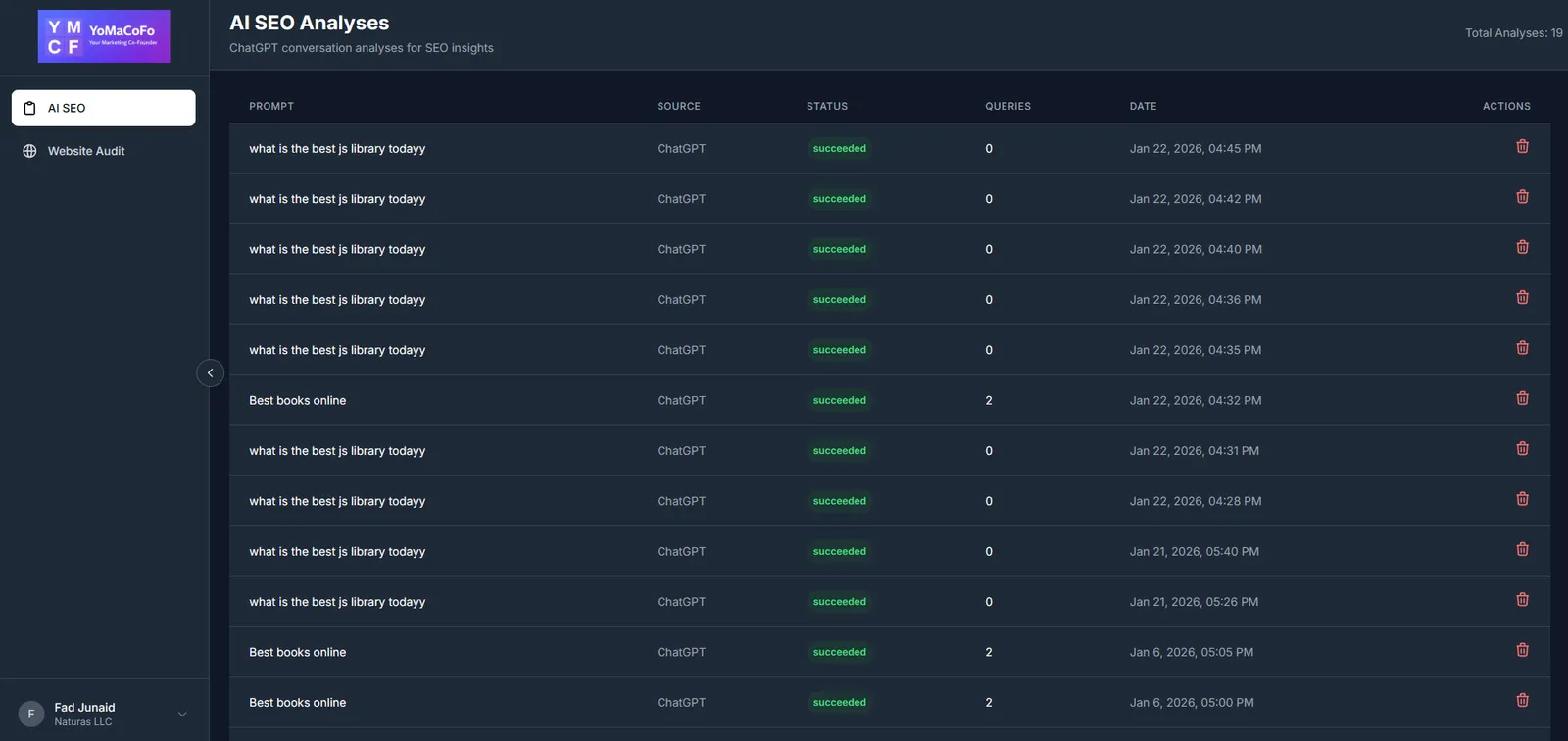 YoMaCoFo application interface